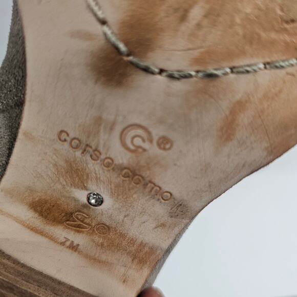 Corso Como Tan Suede Leather Western Style Ankle Boots Size 7 - Picture 8 of 10